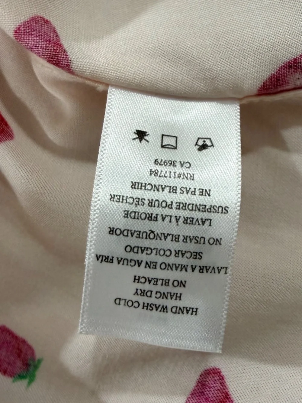 RAILS Light Pink Strawberry Print Short Pajama Set - Size S 100% Rayon